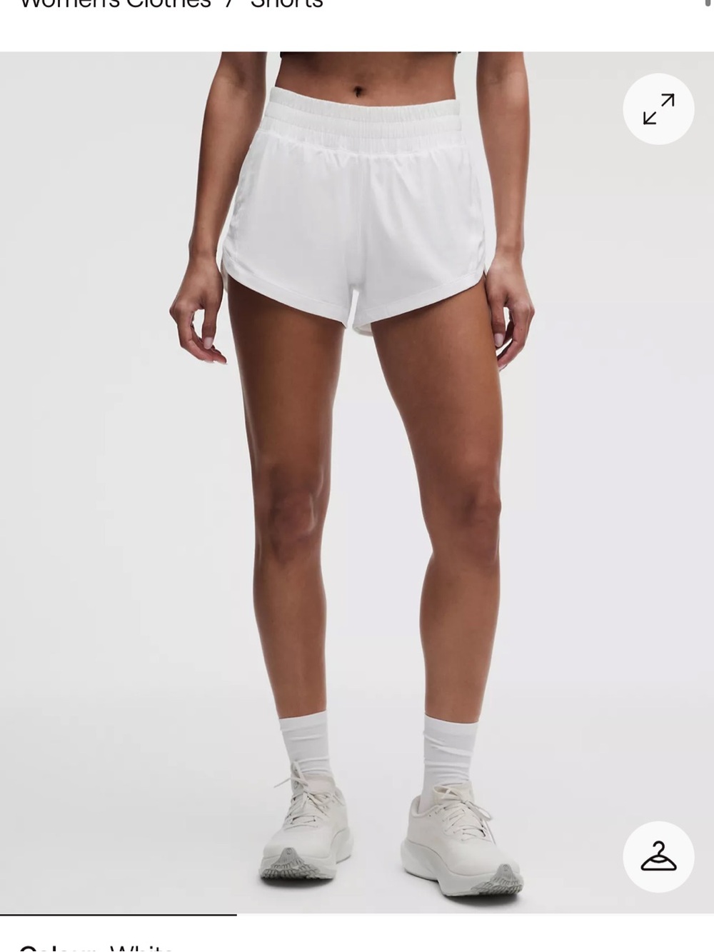 Lululemon Athletica - Track That High Rise Cream / White Shorts - 10